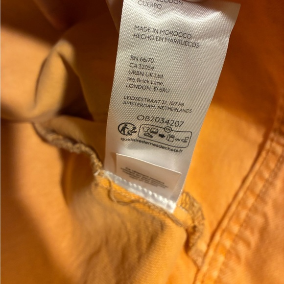 Free People Avery Denim Jacket in Orange We the Free Sz M Oversized Relaxed Fit - Picture 9 of 9